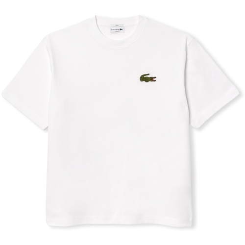 vaatteet Miehet T-paidat & Poolot Lacoste T-Shirt TH2745 - White Valkoinen