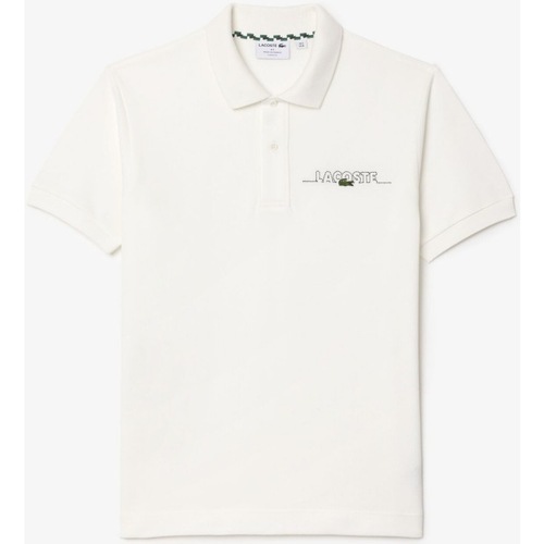 vaatteet Miehet T-paidat & Poolot Lacoste SHORT SLEEVED RIBBED COLLAR Valkoinen