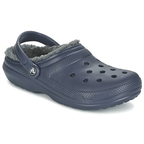 kengät Puukengät Crocs CLASSIC LINED CLOG Laivastonsininen / Harmaa