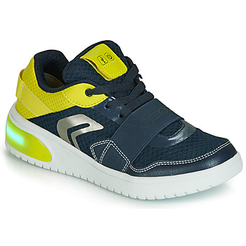 Παπούτσια Αγόρι Χαμηλά Sneakers Geox J XLED BOY Μπλέ / Yellow / Led