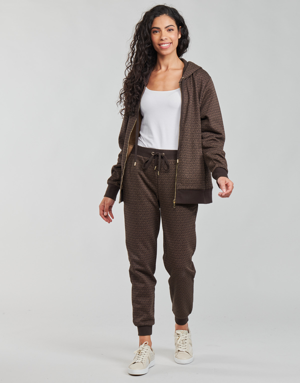 Υφασμάτινα Γυναίκα Φόρμες MICHAEL Michael Kors MK DOT CLSC SPORT JOGGER Brown