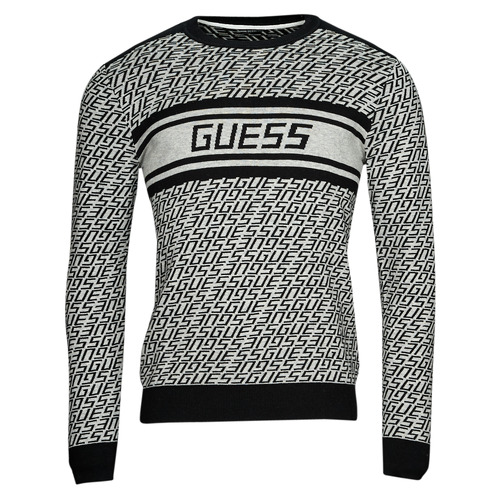 Υφασμάτινα Άνδρας Πουλόβερ Guess PALMER CN JACQUARD Grey / Black