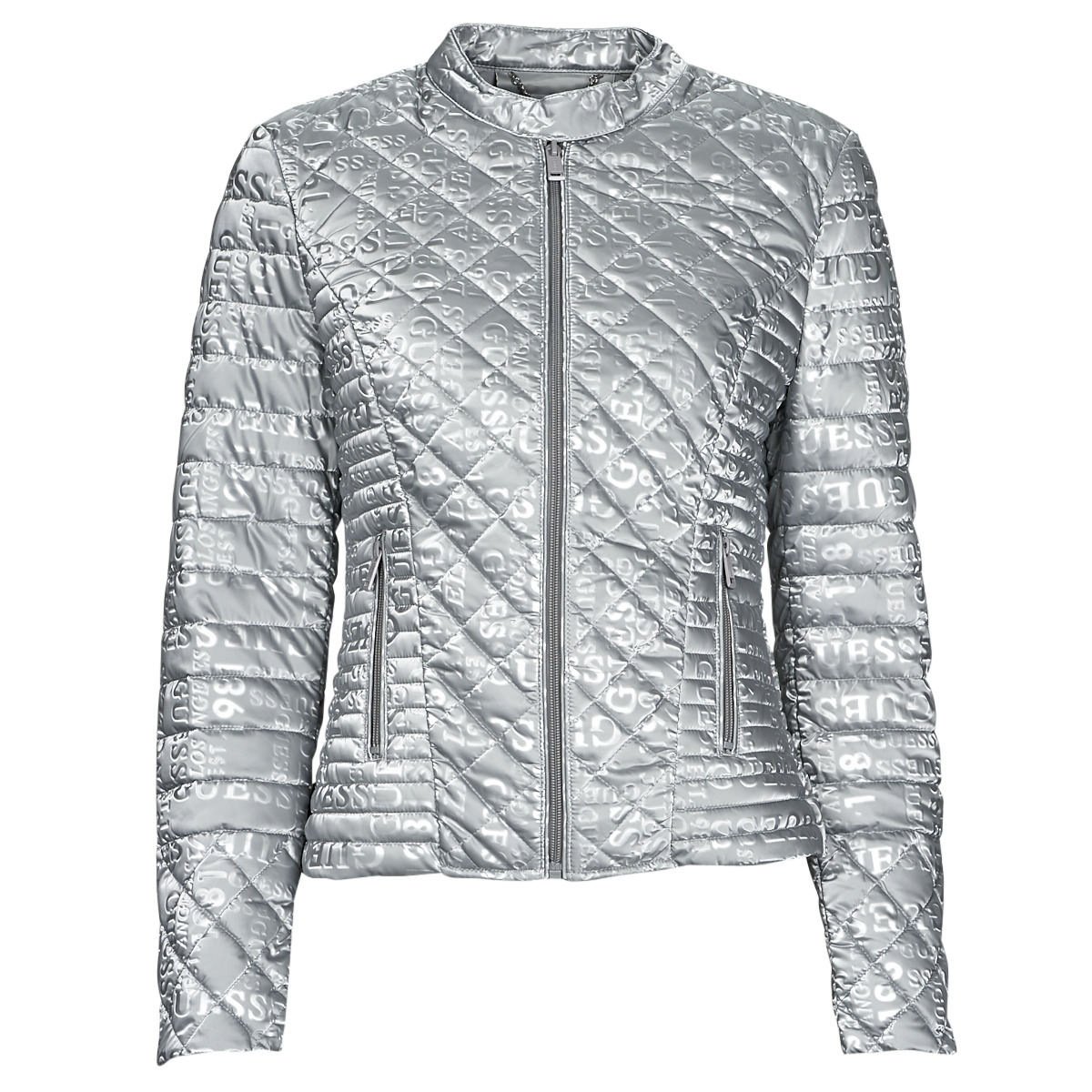 Υφασμάτινα Γυναίκα Μπουφάν Guess NEW VONA JACKET Silver