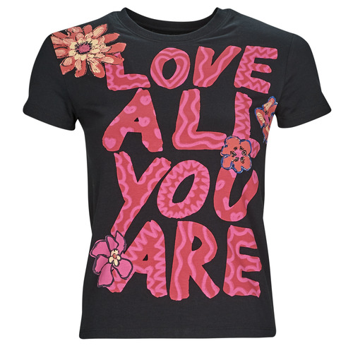 Υφασμάτινα Γυναίκα T-shirt με κοντά μανίκια Desigual TS_LOVE ALL YOU ARE Black / Multicolour