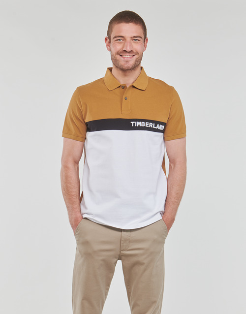 Timberland SS Millers River Colourblock Polo Reg Camel / Άσπρο