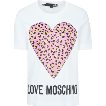 Υφασμάτινα Γυναίκα T-shirt με κοντά μανίκια Love Moschino  Άσπρο