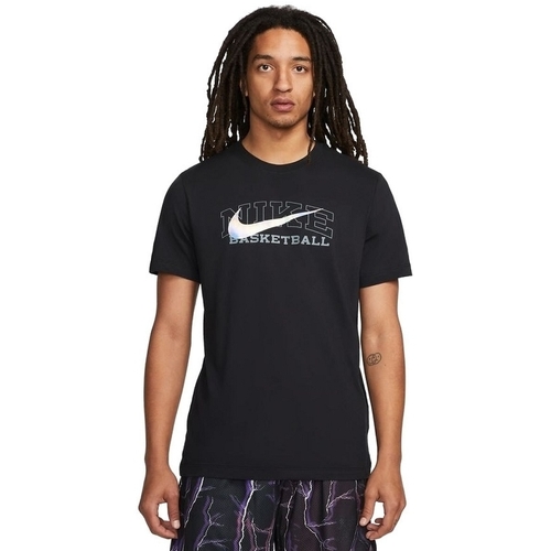 Υφασμάτινα Άνδρας T-shirts & Μπλούζες Nike TEE SWOOSH Black