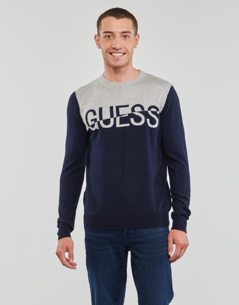 Υφασμάτινα Άνδρας Πουλόβερ Guess ALEX LS CN LOGO SWEATER Marine