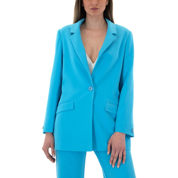 Υφασμάτινα Γυναίκα Σακάκια My T Wearables SINGLE BREASTED OVERSIZED BLAZER WOMEN ΣΙΕΛ