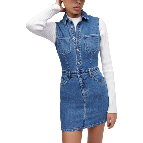 Υφασμάτινα Γυναίκα Φορέματα Karl Lagerfeld SLEEVELESS DENIM DRESS WOMEN ΜΠΛΕ