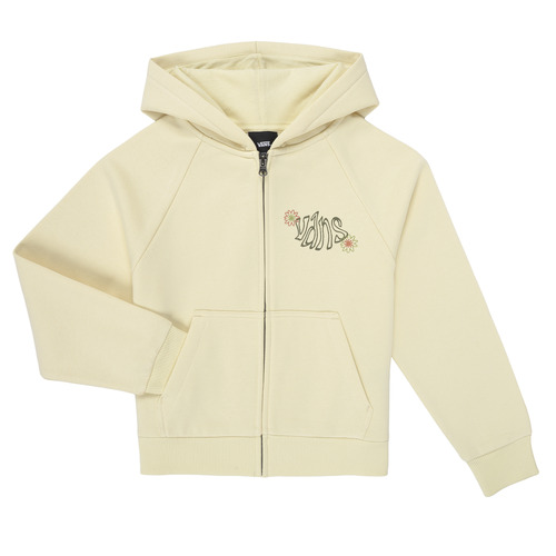 Υφασμάτινα Κορίτσι Φούτερ Vans BUTTERFLY COCOON ZIP HOODIE ALMOND Yellow