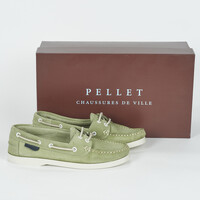 Παπούτσια Γυναίκα Boat shoes Pellet BRENDA Velours / Mint / Άσπρο