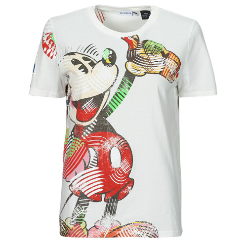 Υφασμάτινα Γυναίκα T-shirt με κοντά μανίκια Desigual TS_MICKEY LACROIX Άσπρο