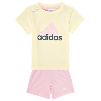 Υφασμάτινα Κορίτσι Σετ από φόρμες Adidas Sportswear I BL CO T SET Ecru / Ροζ