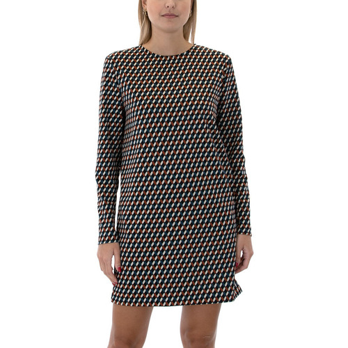 Υφασμάτινα Γυναίκα Φορέματα My T Wearables LONGSLEEVE MINI DRESS WOMEN ΚΑΦΕ- ΜΑΥΡΟ- ΜΠΕΖ