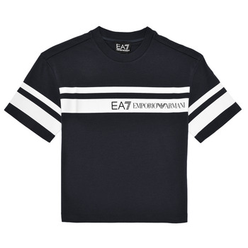 Υφασμάτινα Αγόρι T-shirt με κοντά μανίκια Emporio Armani EA7 TSHIRT 3DBT58 Black / Άσπρο