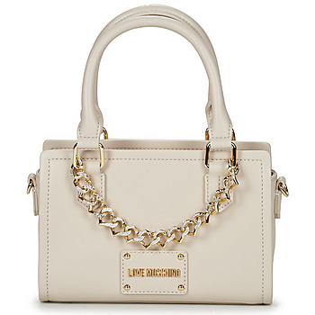 Τσάντες Γυναίκα Τσάντες χειρός Love Moschino STRASS HEART CHAIN Beige