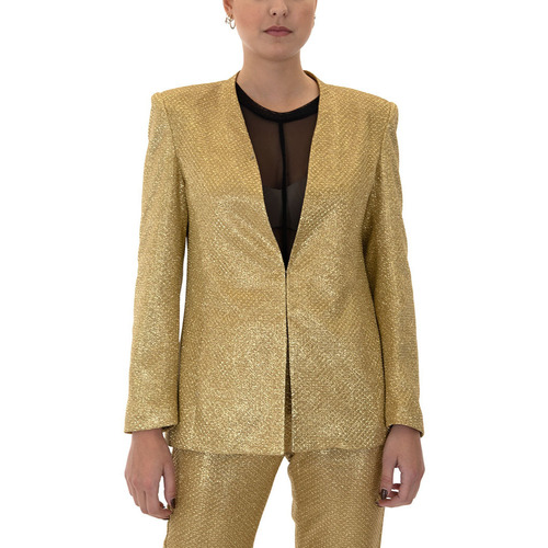 Υφασμάτινα Γυναίκα Σακάκια My T Wearables GLITTER BLAZER WOMEN ΧΡΥΣΟ