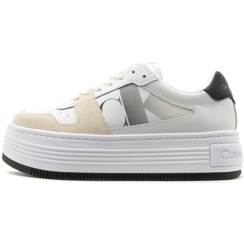 Παπούτσια Γυναίκα Sneakers Calvin Klein Jeans BOLD LOW LACE FLATFORM SNEAKERS WOMEN ΛΕΥΚΟ- ΜΑΥΡΟ- ΜΠΕΖ