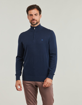 Υφασμάτινα Άνδρας Πουλόβερ Timberland Cotton YD 1/4 Zip Sweater Marine