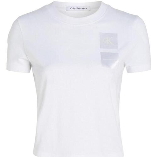 Υφασμάτινα Γυναίκα T-shirt με κοντά μανίκια Calvin Klein Jeans  Άσπρο