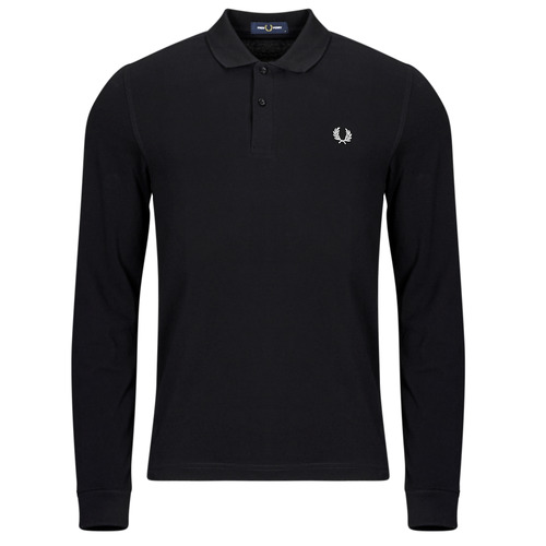 Υφασμάτινα Άνδρας Πόλο με μακριά μανίκια  Fred Perry LS PLAIN Black