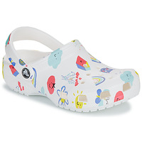 Παπούτσια Παιδί Σαμπό Crocs Classic Doodle Print Clog K Άσπρο / Multicolour