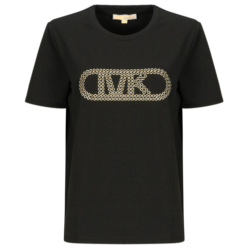 Υφασμάτινα Γυναίκα T-shirt με κοντά μανίκια MICHAEL Michael Kors GROMMET EMPIRE CLSSIC TEE Black