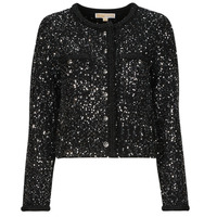 Υφασμάτινα Γυναίκα Μπουφάν / Ζακέτες MICHAEL Michael Kors SEQUIN PKT SNAP JKT Black