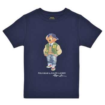 Υφασμάτινα Παιδί T-shirt με κοντά μανίκια Polo Ralph Lauren SS CN-KNIT SHIRTS-T-SHIRT Marine / Bear