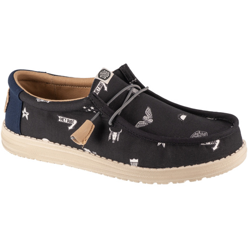 Παπούτσια Άνδρας Χαμηλά Sneakers HEYDUDE Wally Stars N Skulls Print Black