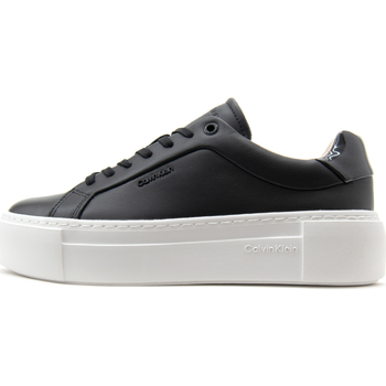 Παπούτσια Γυναίκα Sneakers Calvin Klein Jeans LEATHER LACE UP PLATFORM SNEAKERS WOMEN ΜΑΥΡΟ