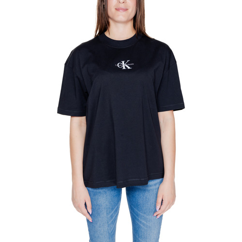 Υφασμάτινα Γυναίκα T-shirt με κοντά μανίκια Calvin Klein Jeans MONOLOGO BOYFRIEND J20J223561 Black