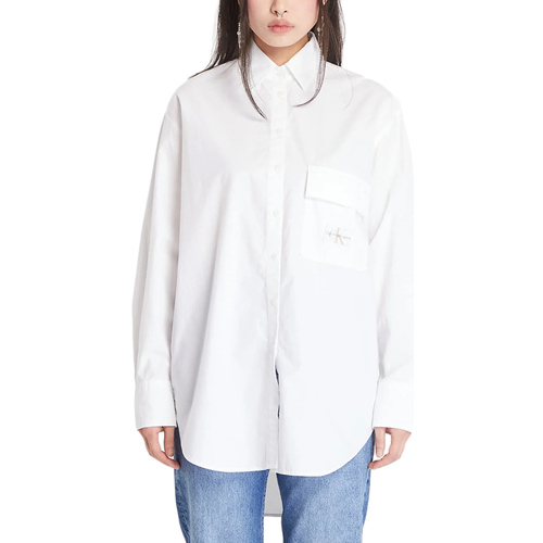 Υφασμάτινα Γυναίκα Πουκάμισα Calvin Klein Jeans UTILITY LONGSLEEVE SHIRT WOMEN ΛΕΥΚΟ