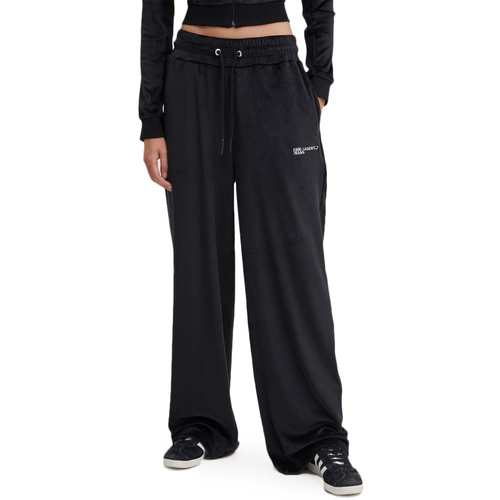 Υφασμάτινα Γυναίκα Παντελόνια Karl Lagerfeld VELOUR RELAXED FIT SWEATPANTS WOMEN ΜΑΥΡΟ