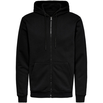 Υφασμάτινα Άνδρας Φούτερ Only & Sons  CERES LIFE ZIP THR. HOODIE SWEAT NOOS - 22018684 Black