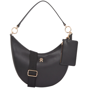 Τσάντες Γυναίκα Τσάντες Tommy Hilfiger PLAQUE MONOGRAM MONOTYPE SHOULDER BAG WOMEN ΜΑΥΡΟ