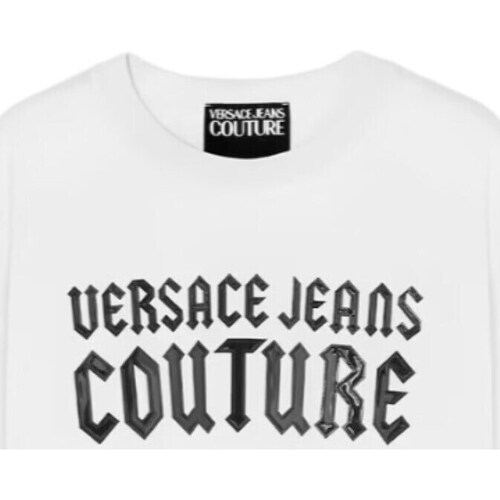 Υφασμάτινα Άνδρας Πόλο με μακριά μανίκια  Versace Jeans Couture 77GAHL02-CJ01L Άσπρο