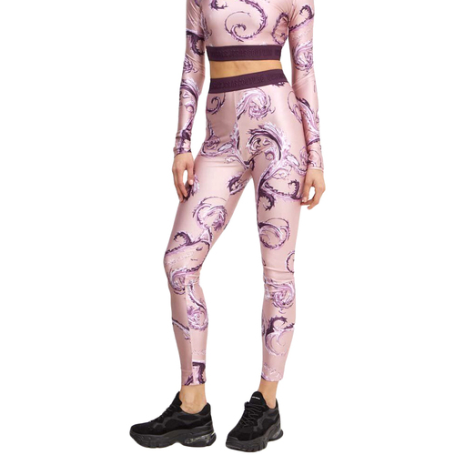 Υφασμάτινα Γυναίκα Κολάν Versace Jeans Couture 77DP101CO TAPE LEGGINGS WOMEN ΜΩΒ- ΡΟΖ