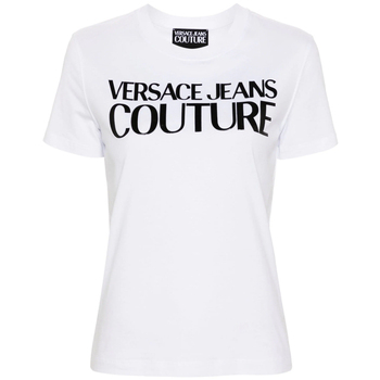 Υφασμάτινα Γυναίκα T-shirt με κοντά μανίκια Versace Jeans Couture 77DP613 R LOGO GUMMY T-SHIRT WOMEN ΛΕΥΚΟ- ΜΑΥΡΟ