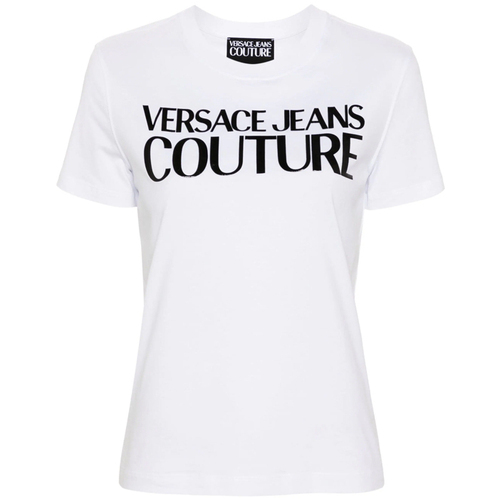 Υφασμάτινα Γυναίκα T-shirt με κοντά μανίκια Versace Jeans Couture 77DP613 R LOGO GUMMY T-SHIRT WOMEN ΛΕΥΚΟ- ΜΑΥΡΟ