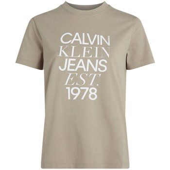 Υφασμάτινα Γυναίκα T-shirts & Μπλούζες Calvin Klein Jeans J20J224910 Beige