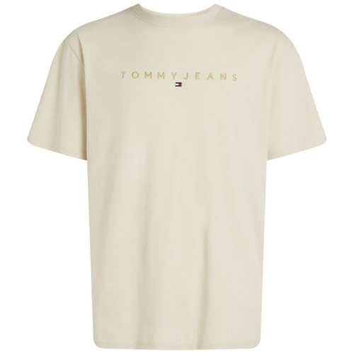 Υφασμάτινα Άνδρας T-shirt με κοντά μανίκια Tommy Hilfiger TOMMY JEANS GOLD LINEAR LOGO REGULAR FIT T-SHIRT MEN ΜΠΕΖ- ΧΡΥΣΟ