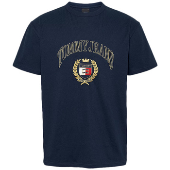 Υφασμάτινα Άνδρας T-shirt με κοντά μανίκια Tommy Hilfiger TOMMY JEANS EMBROIDERED GOLD CREST REGULAR FIT T-SHIRT MEN ΚΟΚΚΙΝΟ- ΜΠΛΕ- ΧΡΥΣΟ