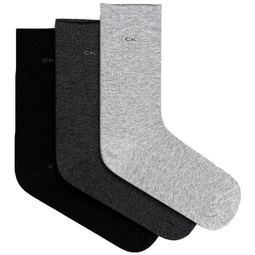 Εσώρουχα Γυναίκα Κάλτσες Calvin Klein Jeans ROLL TOP 3 PACK SOCKS WOMEN ΑΝΘΡΑΚΙ- ΓΚΡΙ- ΜΑΥΡΟ