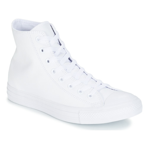 Cipők Magas szárú edzőcipők Converse ALL STAR MONOCHROME CUIR HI Fehér