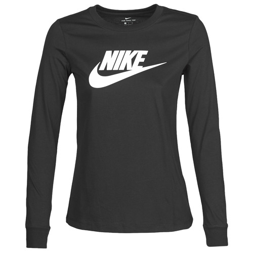 Ruhák Női Hosszú ujjú pólók Nike W NSW TEE ESSNTL LS ICON FTR Fekete 