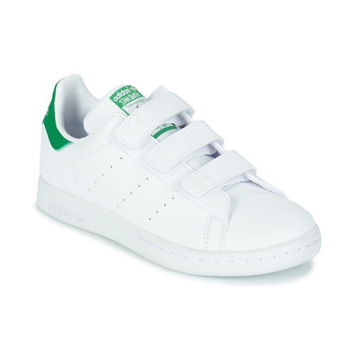 Cipők Gyerek Rövid szárú edzőcipők adidas Originals STAN SMITH CF C Fehér / Zöld / Vegán