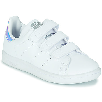 Cipők Lány Rövid szárú edzőcipők adidas Originals STAN SMITH CF C Fehér / Irizáló