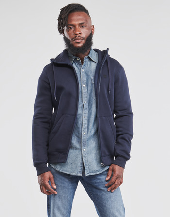 Ruhák Férfi Pulóverek G-Star Raw PREMIUM BASIC HOODED ZIP SWEATER Tengerész